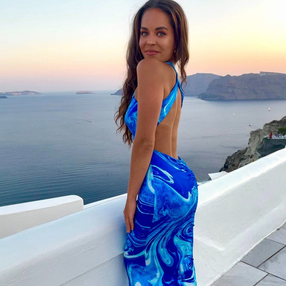 Kimmie Maxi Dress (Blue & White) from Tiger Mist